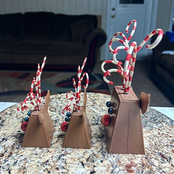 Reindeers • Candy Cane Antlers • Christmas • Brown • 3 • Metal • Ringing Bells - Picture 7 of 12
